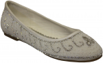 LADIES FLAT SHOES W/ RHINESTONES DESIGNS (WHITE)